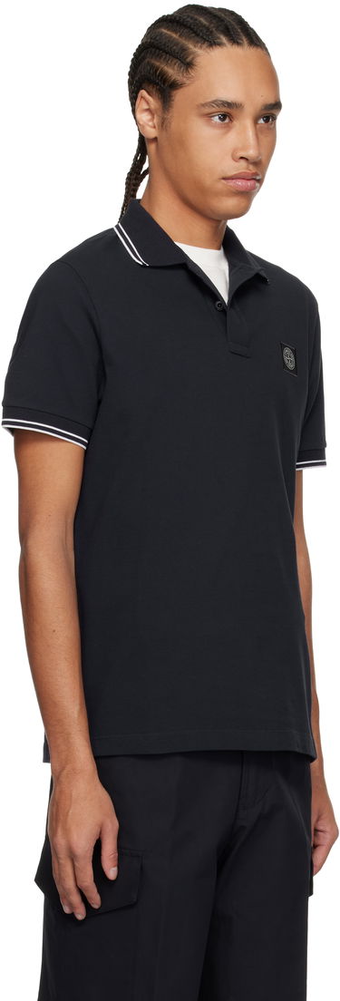 Поло тениска Stone Island Stone Island Organic Cotton Elastane Piqué Polo Тъмно синьо | K1S1522002SCS0018, 1