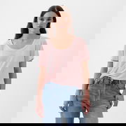 Shortsleeve Linen Blend Scoop Tee Light Peony