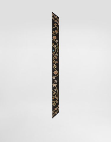 Шал Dolce & Gabbana Dolce & Gabbana Silk Twill Bandeau Черно | FS215AGDDAWHN5SB, 2