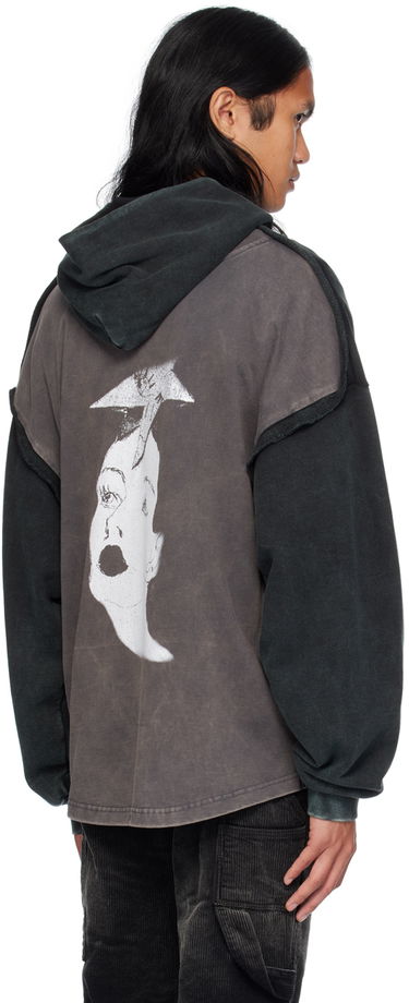 Суитчър We11done Raw Edge Hoodie by Черно | WD-TH2-24-809-U-BK, 2