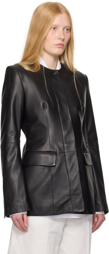 Яке TOTEME TOTEME Collarless Leather Jacket Черно | 252-WRO0192-LE0127, 1
