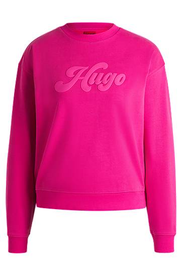 Пуловер BOSS Relaxed Fit Cotton Blend Sweatshirt with Retro Logo by HUGO Розово | 50541169, 0