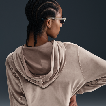 Суитчър Nike Nike Sportswear Chill Knit Velour Full-Zip Hoodie Кафяво | HJ0954-233, 4