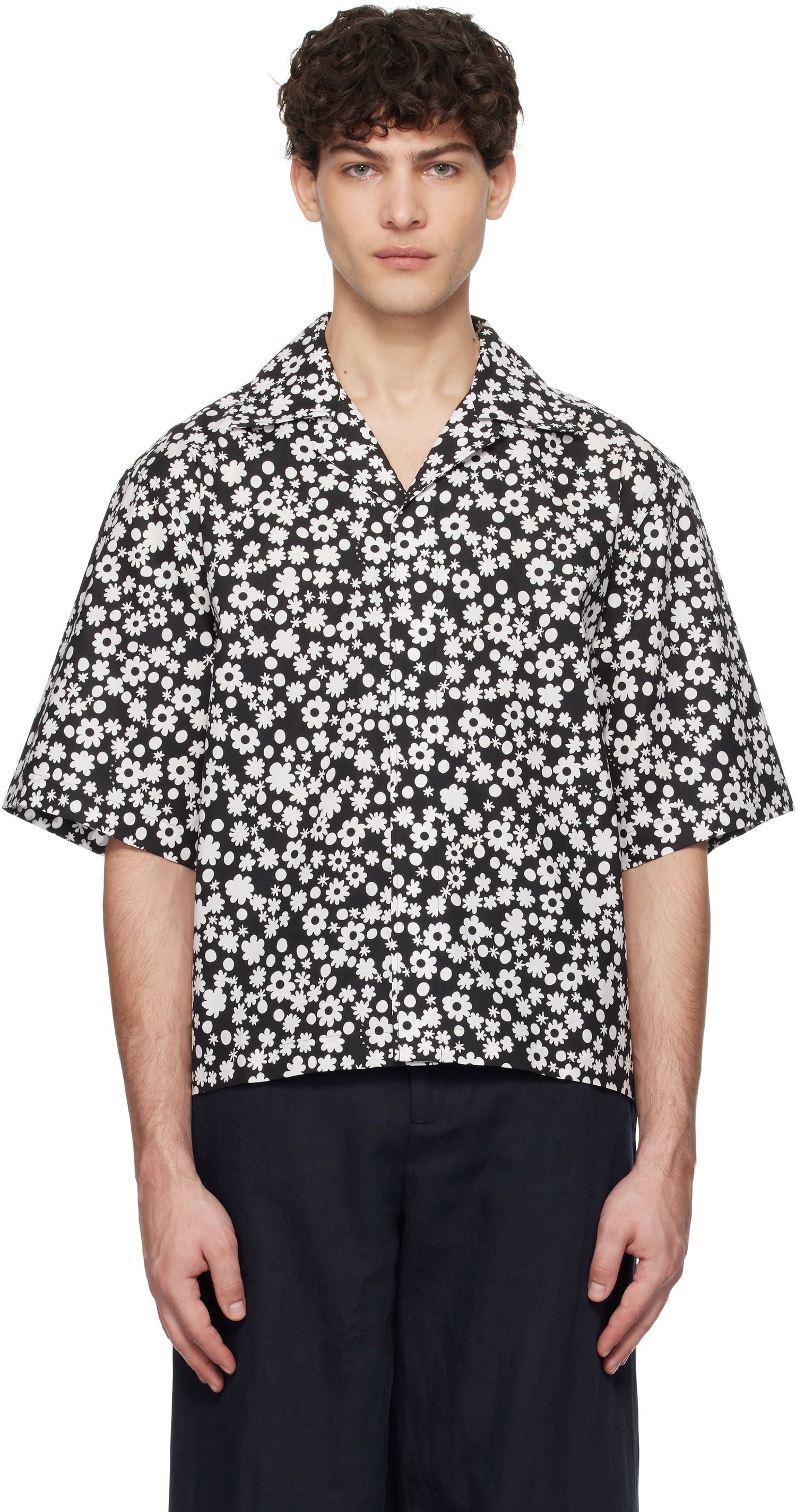 Риза Marni Marni Pop Fields Motif Shirt Черно | CUMU0330S2 UTC463, 0