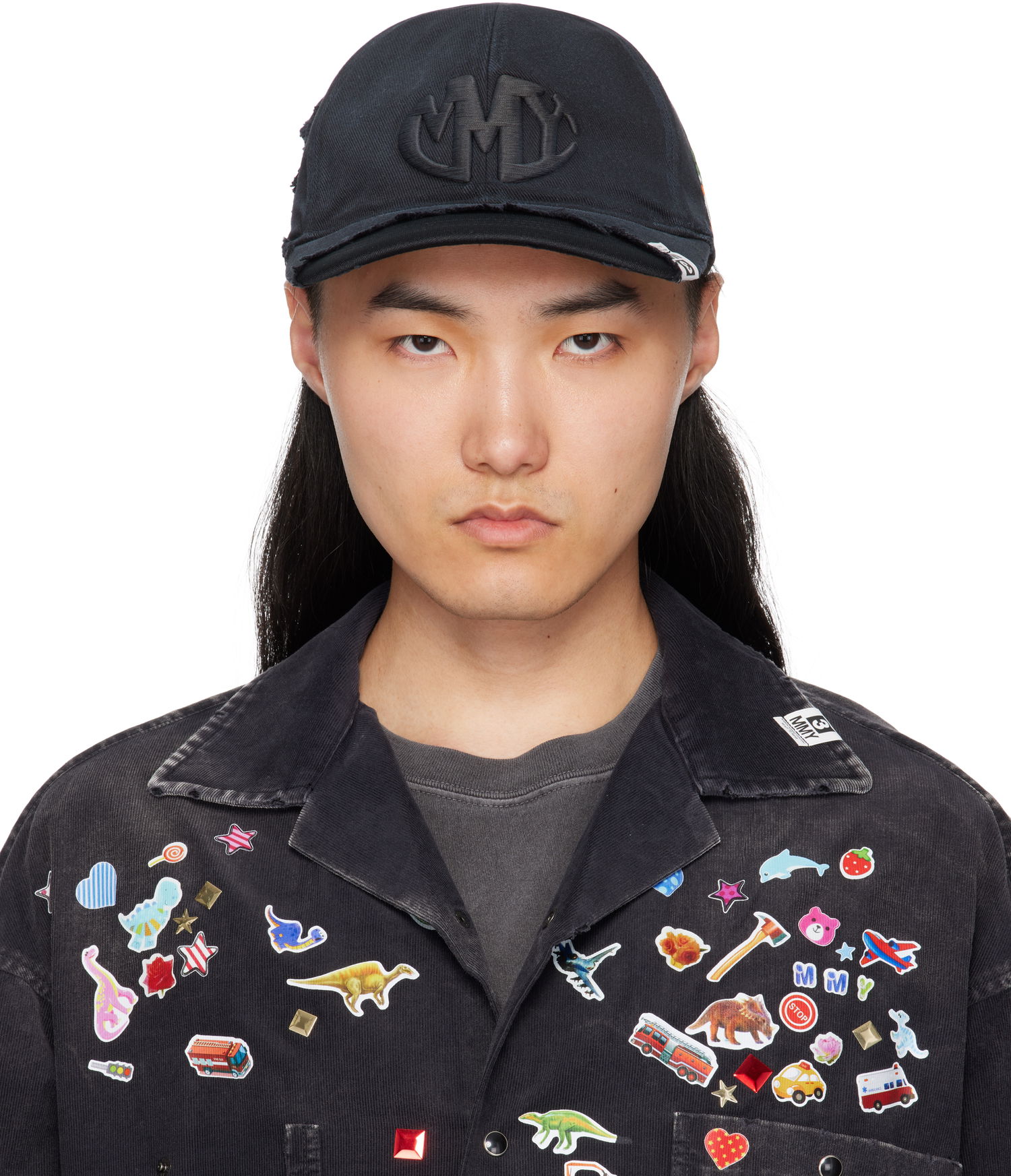 Шапка с козирка Maison MIHARA YASUHIRO Maison MIHARA YASUHIRO CA4LA Edition Crushed Detail Cap Черно | A14AC401, 0