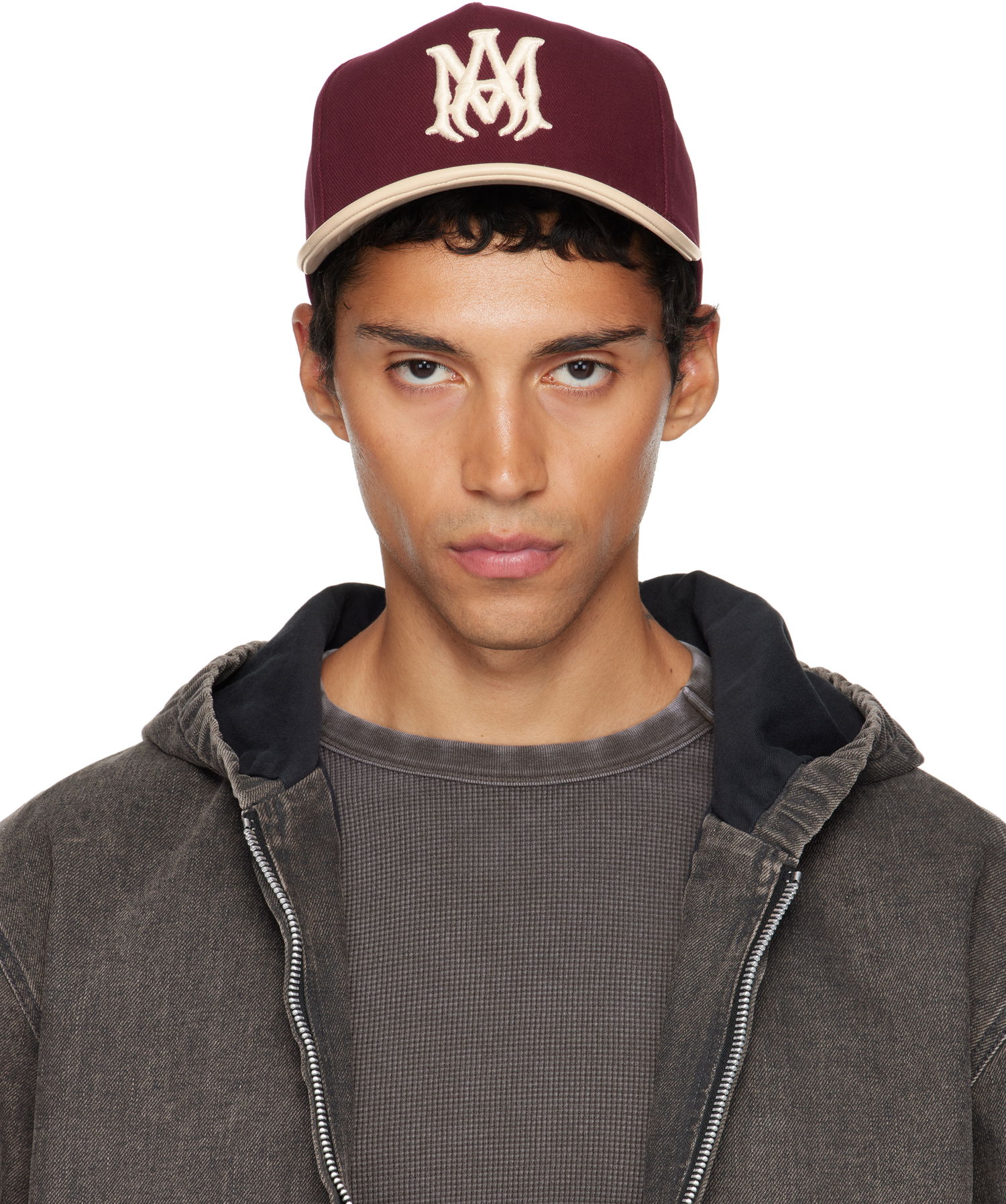 Шапка с козирка AMIRI AMIRI Two Tone Canvas Cap Бургунди | AMHACP1068, 0