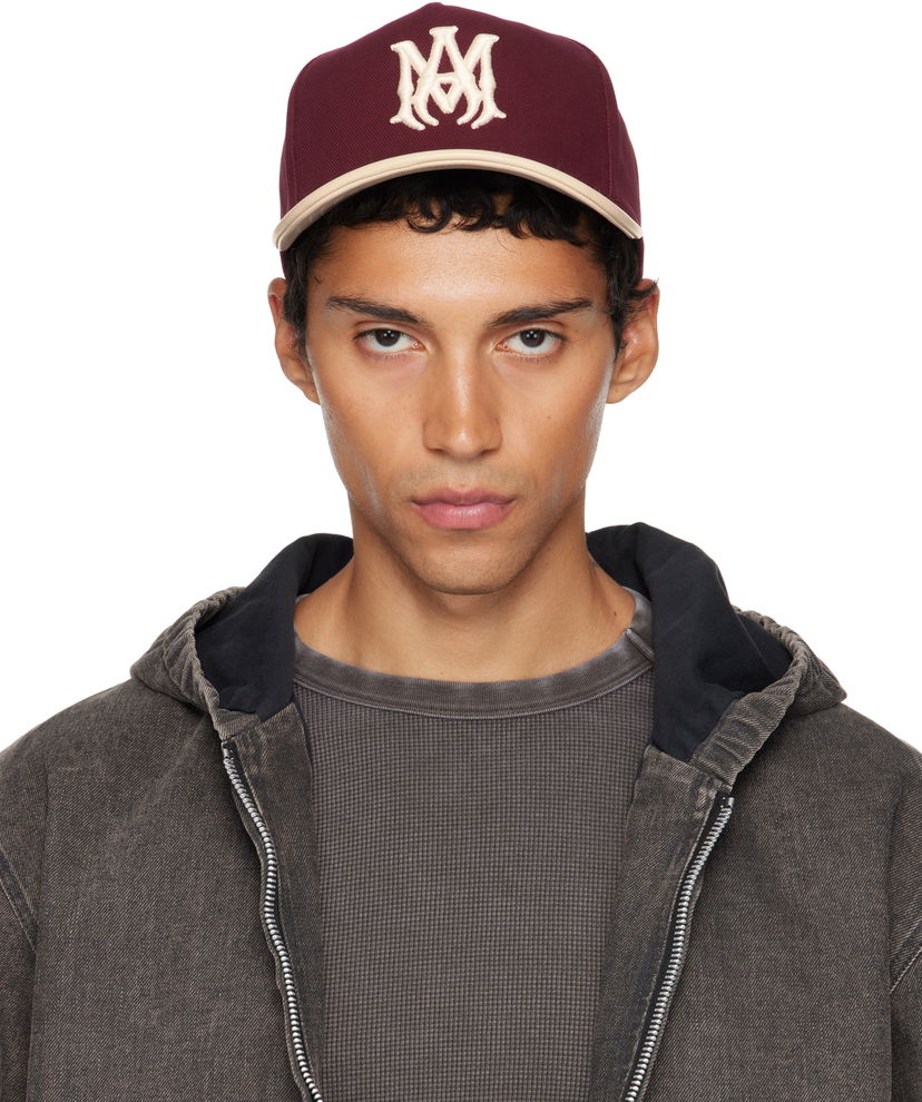 Шапка с козирка AMIRI AMIRI Two Tone Canvas Cap Бургунди | AMHACP1068