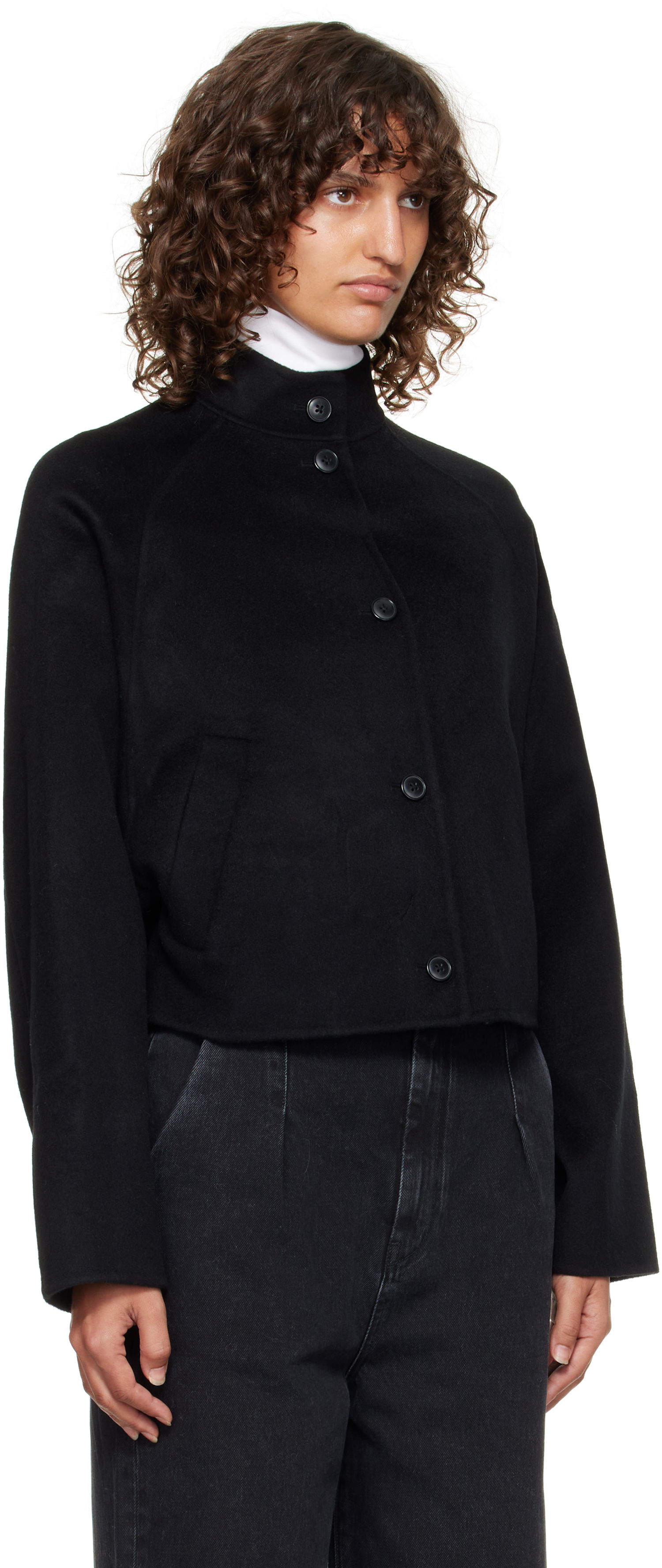 Яке Loulou de Saison Loulou de Saison Nyma Cropped Wool Jacket Черно | NYMA, 1