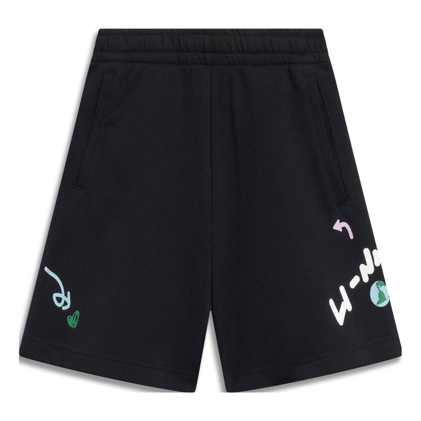 Къси панталони Li-Ning Graphic Print Cotton Shorts Черно | AKST664-2