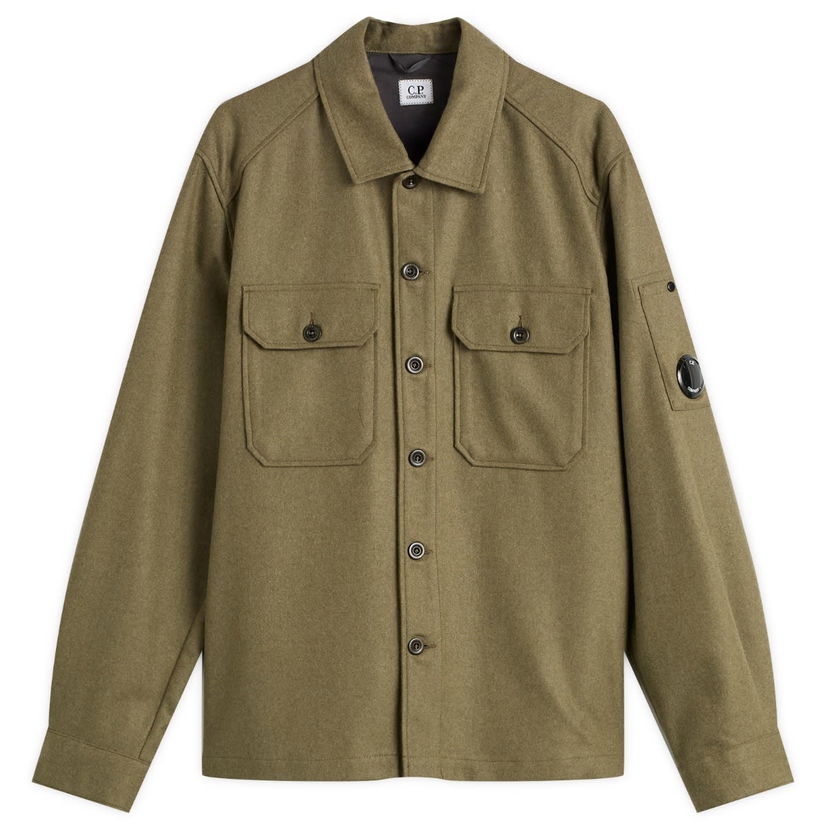 Риза C.P. Company C.P. Company Felt Lens Overshirt Зелено | 19CMOS271A-110498A-652
