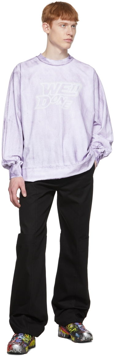 Тениска We11done We11done Cotton Long Sleeve T-Shirt Лилаво | WD-TT1-22-580-U-PP, 3