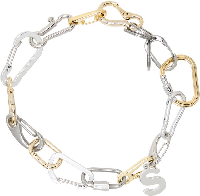Sacai Carabiner Chain Necklace with S Letter