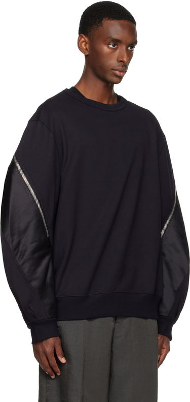 Суитчър Dries Van Noten Dries Van Noten Contrast-Panel Zippered Sweatshirt Черно | 252-021154-2611, 1