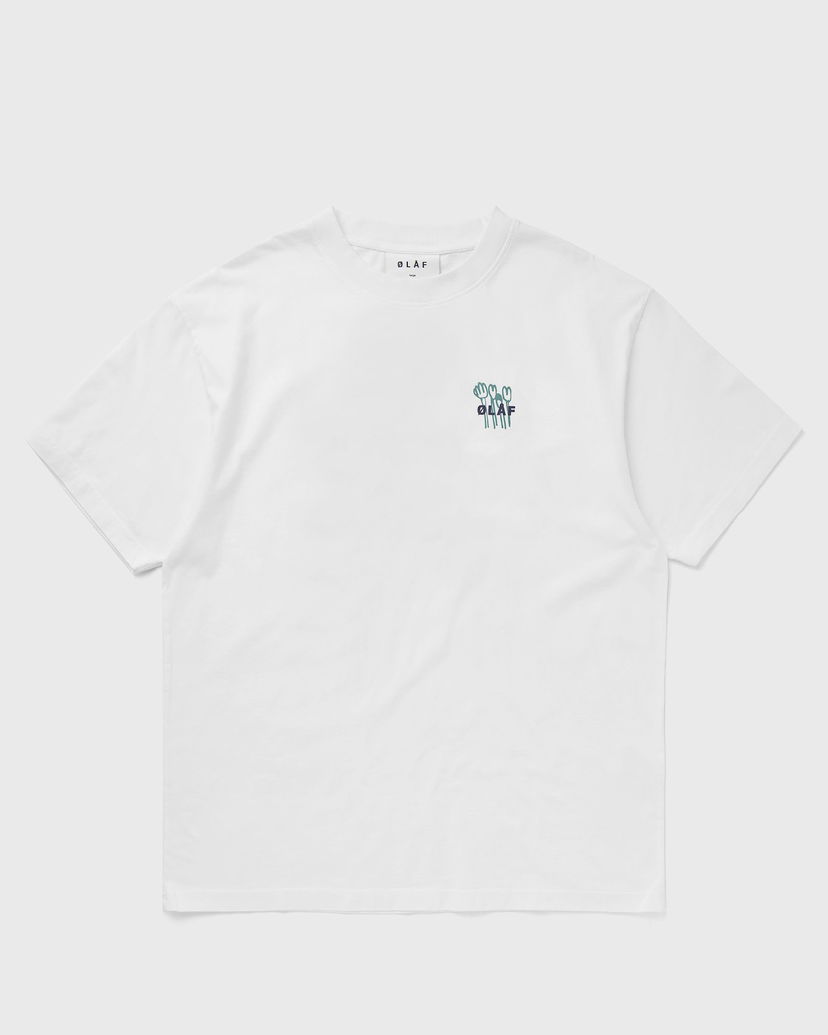 Тениска ØLÅF FLOWER POSTER TEE Бяло | M170103-OPTICAL-WHITE