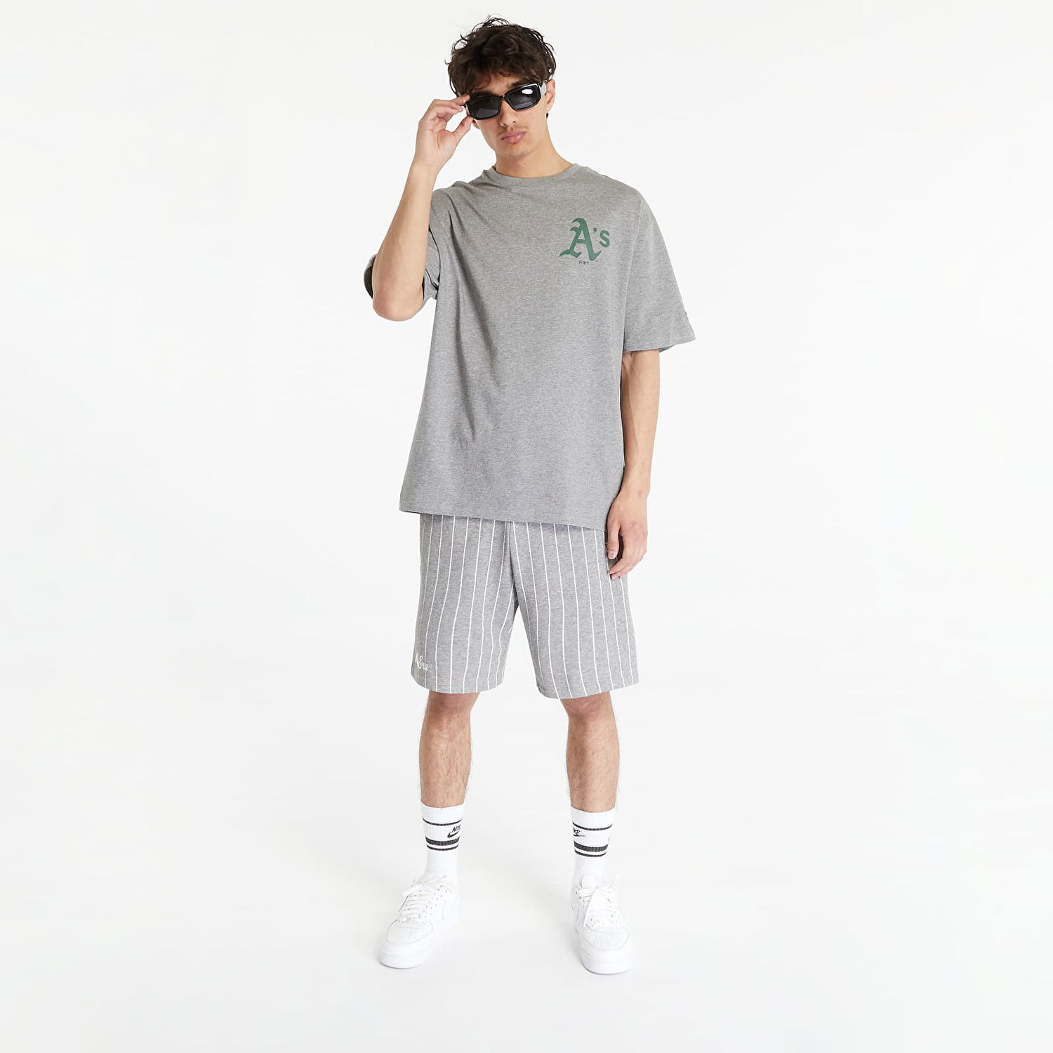 Тениска New Era Oakland Athletics MLB Ice Cream Oversized T-Shirt Сиво | 60357133, 0