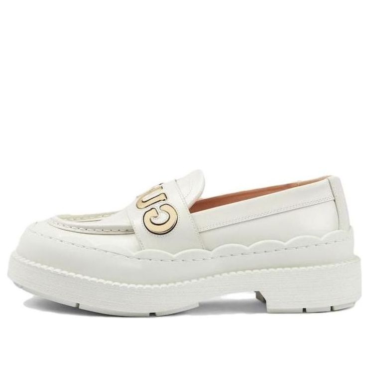 Кецове и обувки Gucci Gucci Leather Loafers Бяло | 752854-AACEW-9071