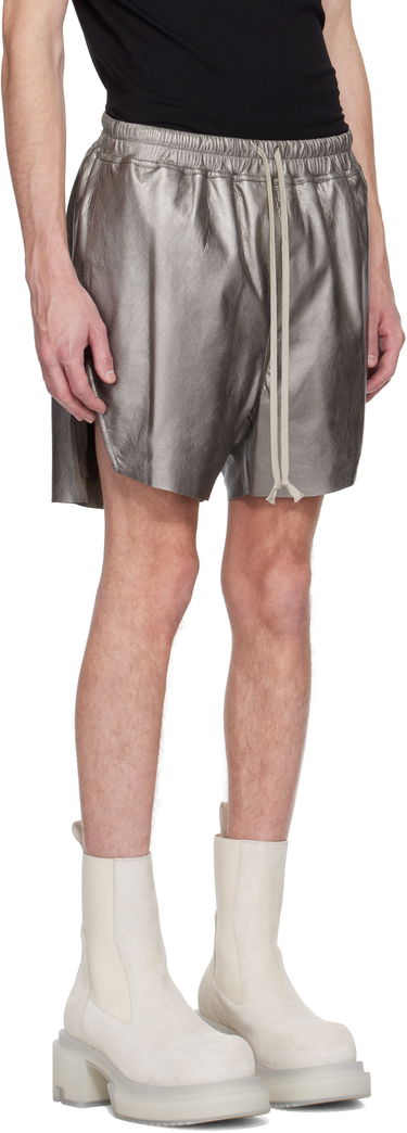 Къси панталони Rick Owens Rick Owens Hollywood Boxers Leather Shorts Металик | RR01E5306 LBAM, 1