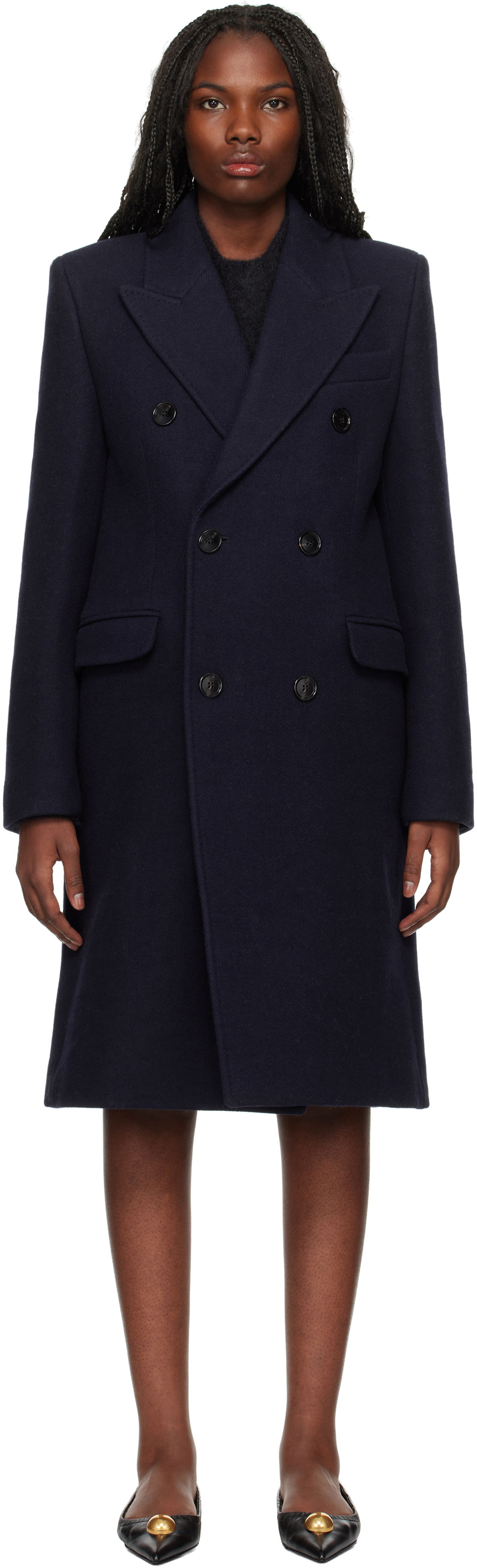 Палта AMI Double Breasted Coat Черно | FCO110.WV0049, 0