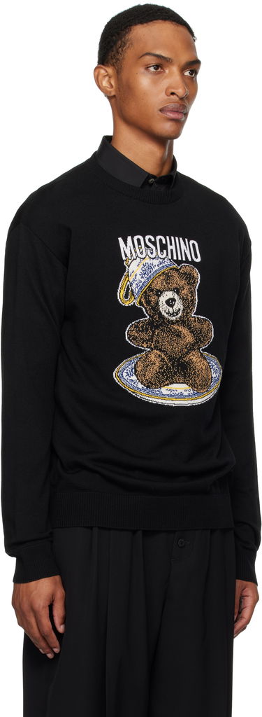 Пуловер Moschino Moschino Teddy Intarsia Wool Sweater Черно | 252ZZ092952002555, 1