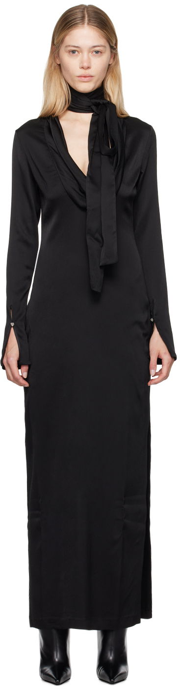 Pокля Blumarine Blumarine Cowl Neck Maxi Dress Черно | A422A470A, 0
