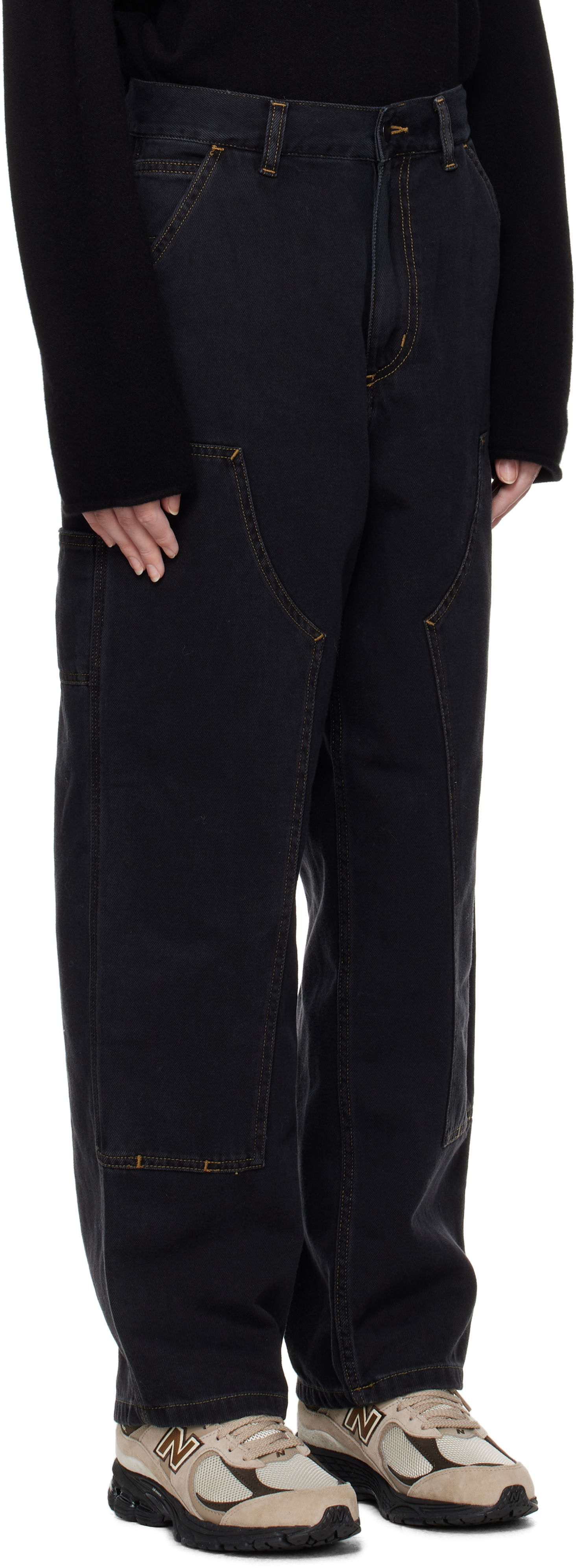 Карго панталони Carhartt WIP Double Knee Denim Work Pants Черно | I034229 8906, 1
