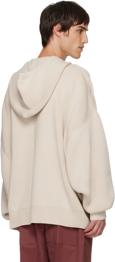 Суитчър Rick Owens Ribbed Knit Oversized Concordians Hun Hoodie Бежово | RR02E1698 KWVH, 2