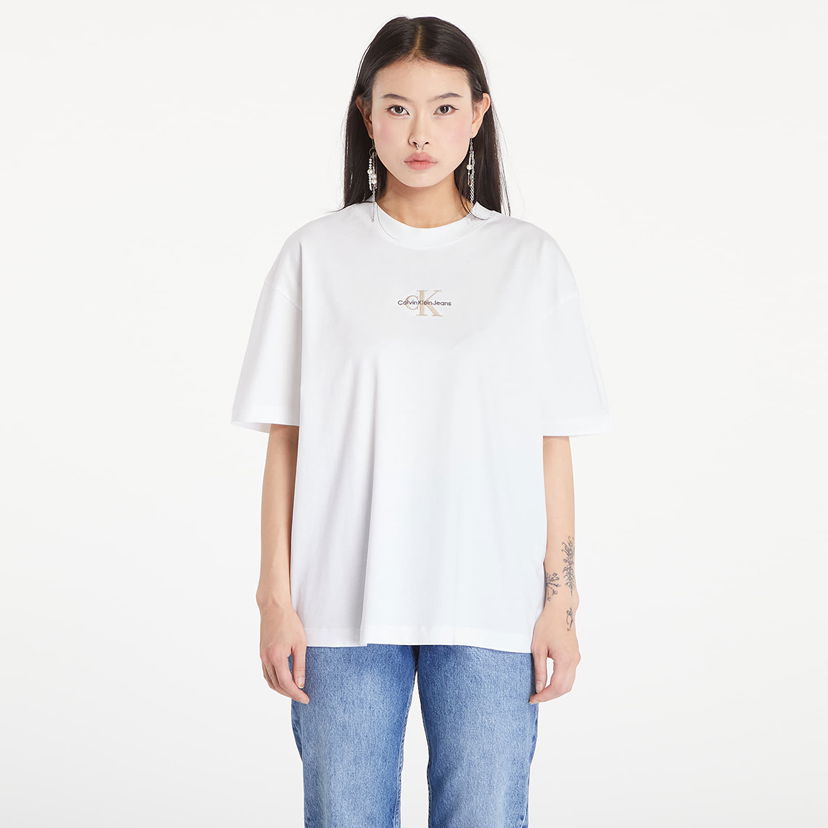 Тениска CALVIN KLEIN Monogram Boyfriend T-Shirt Bright White Бяло | J20J223561 YAF