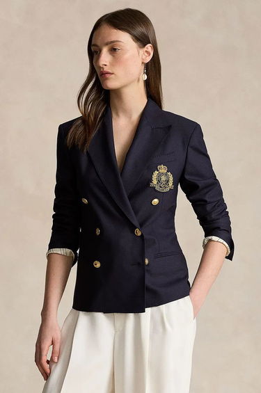 Яке Polo by Ralph Lauren Double-Breasted Embroidered Wool Blazer Синьо | 211910403, 0
