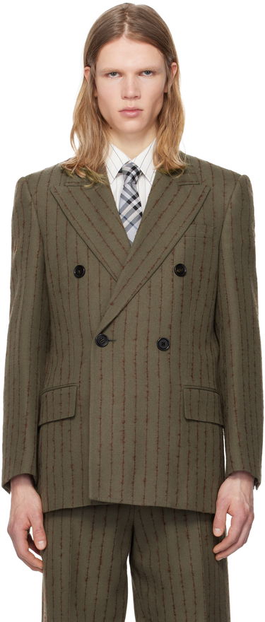 Комплект Burberry Burberry Tailored Double-Breasted Blazer Зелено | 8103522, 0