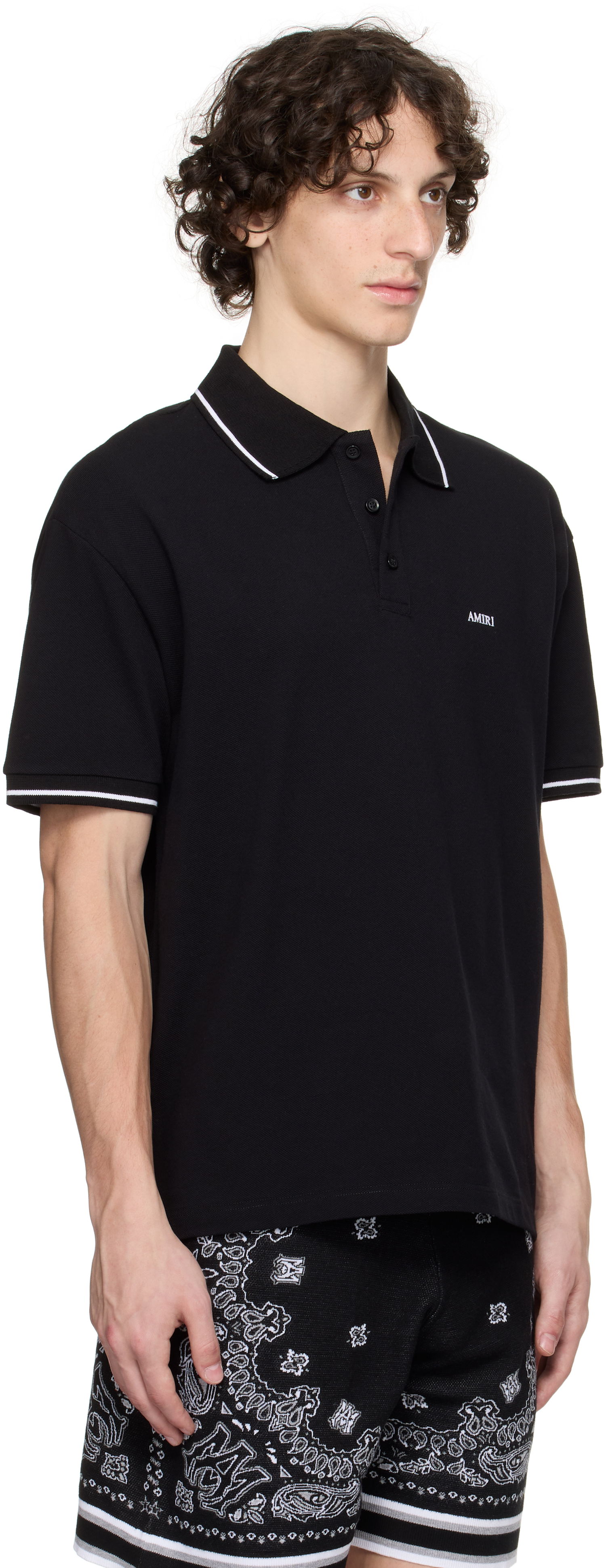 Поло тениска AMIRI AMIRI Polo With Tipping Черно | AMJYPO1018, 1