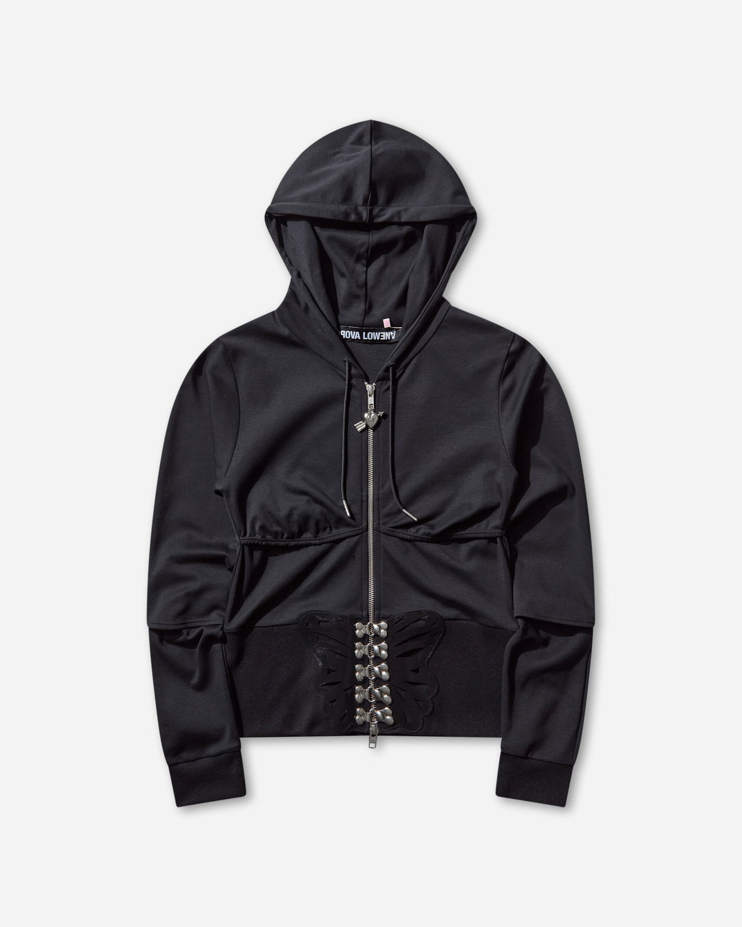 Суитчър Chopova Lowena Carino Cropped Hoodie Черно | 5261 BLCK, 1