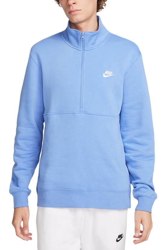 Суитчър Nike Mikina Club HalfZip Sweatshirt Синьо | dd4732-450