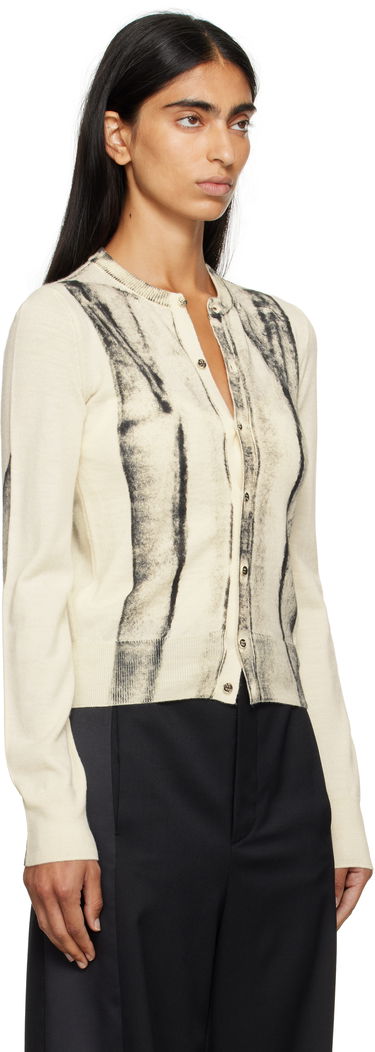 Пуловер Maison Margiela MM6 Maison Margiela Folded Printed Cardigan Бежово | S52HP0031 M13129, 1