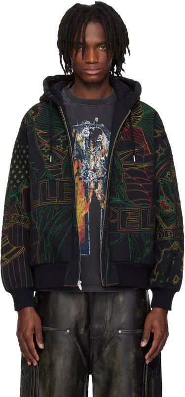 Суитчър Who Decides War Who Decides War Pelle Pelle Edition Monument Zip-Up Hoodie Черно | 1110620030SS25, 0