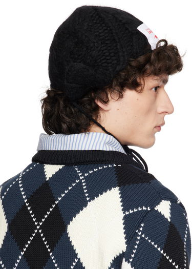 Шапка Charles Jeffrey Loverboy Black Chunky Aviator Beanie Черно | 42130201, 4