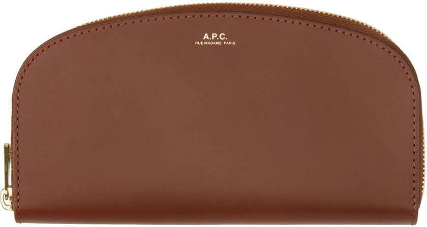 Портфейл A.P.C. Demi-Lune Wallet Кафяво | PXAWV-F63218, 0