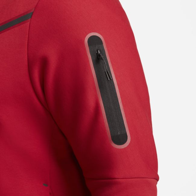 Суитчър Nike Tech Fleece Full-Zip Hoodie Червено | CU4489-687, 1