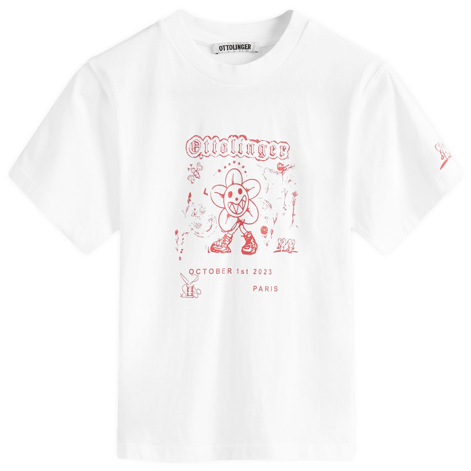 Тениска Ottolinger Ottolinger Shrunken T-Shirt, Size Large Бяло | 1501415-WHITE, 0