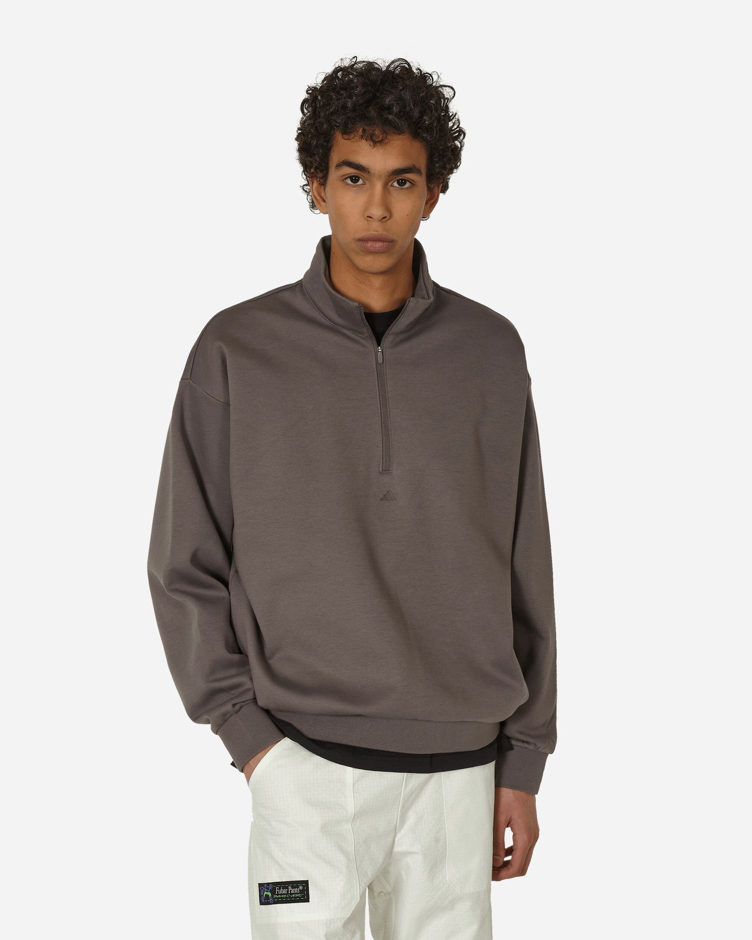 Суитчър adidas Originals Basketball Half-Zip Sweatshirts Charcoal Сиво | IW1627 001, 1