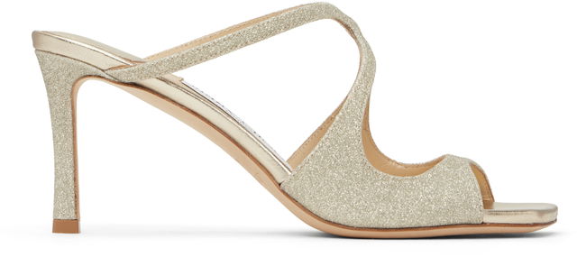 Jimmy Choo Anise 75 Glitter Heeled Mules