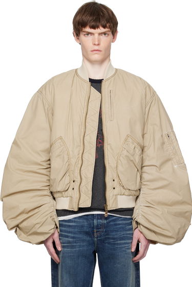 Яке бомбър We11done We11done Washed Nylon Bomber Jacket Бежово | WD-JP2-25-059-U-BG, 0