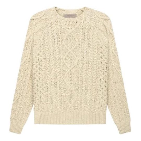 Пуловер Fear of God Fear of God Essentials Cable Knit Sweater Бежово | FOG-FW22-749