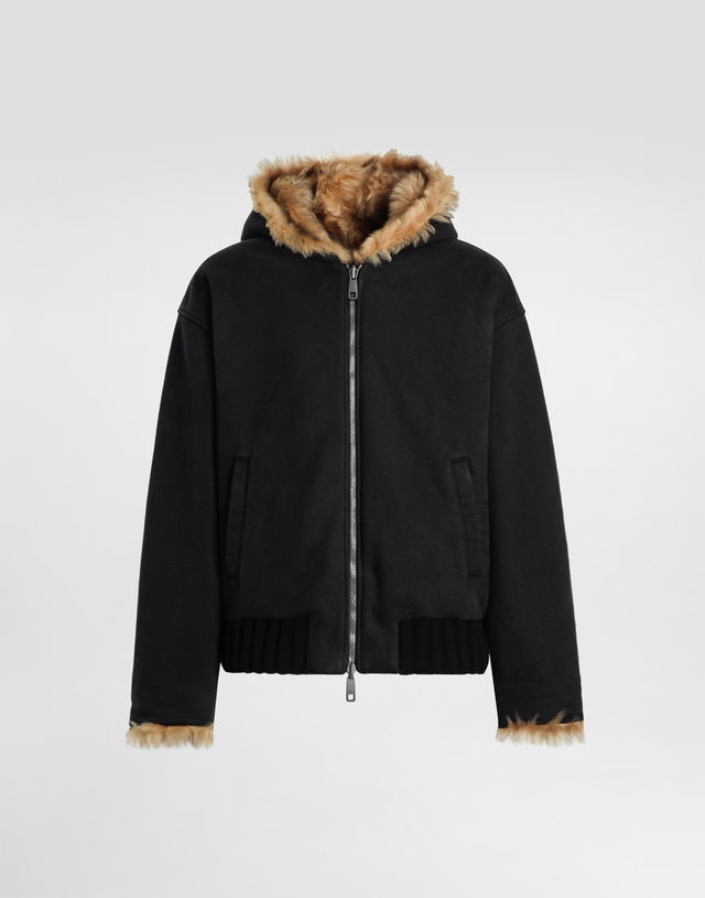 Dolce & Gabbana Reversible Fur-Lined Hooded Sweatshirt
