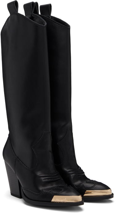Кецове и обувки Versace Versace Jeans Couture Logo Plaque Tall Boots Черно | E79VA3S12_EZPB68, 3