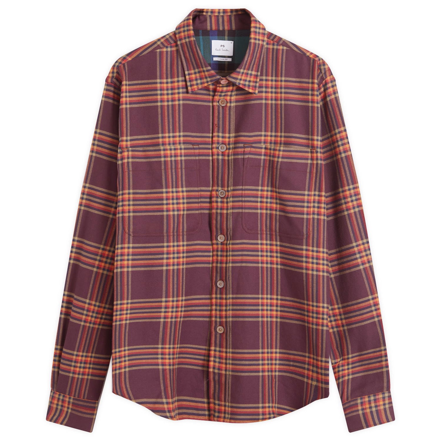 Риза Paul Smith Paul Smith Checked Casual Fit Long Sleeve Shirt, Size Large Бургунди | M2R-450Y-N22202-54, 0