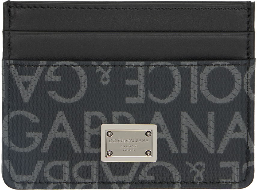 Портфейл Dolce & Gabbana Black Jacquard Card Holder Черно | BP0330AJ705, 0