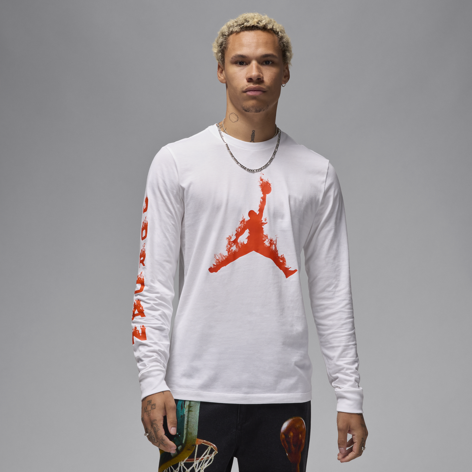 Тениска Jordan Long Sleeve T-Shirt Бяло | FZ1989-100, 0