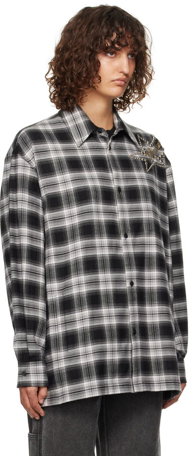 Риза We11done We11done Meteor Check Embellished Shirt Черно | WD-SH3-24-128-U-BK, 1