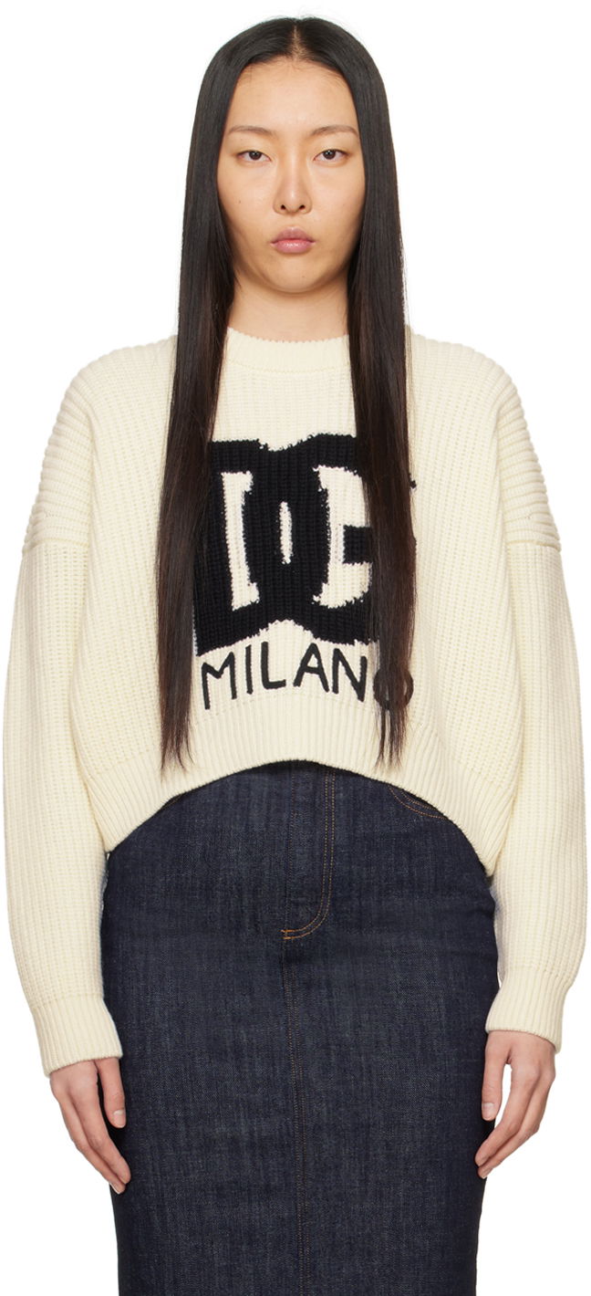 Пуловер Dolce & Gabbana Crewneck Sweater "Off-White" Бежово | FXW02Z JCVC2