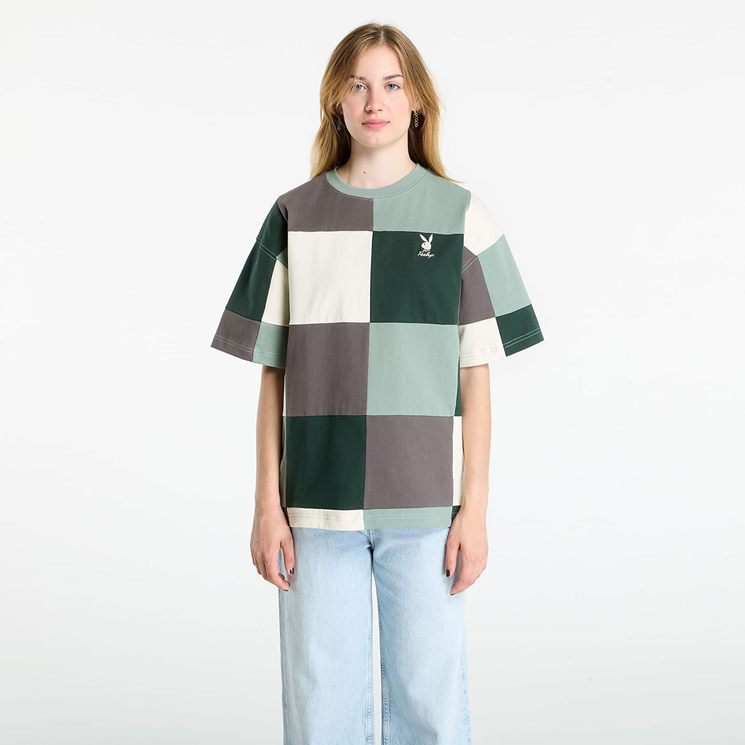Тениска Footshop Playboy x FTSHP Patchwork Tee UNISEX Green Зелено | FTSHP_509, 1